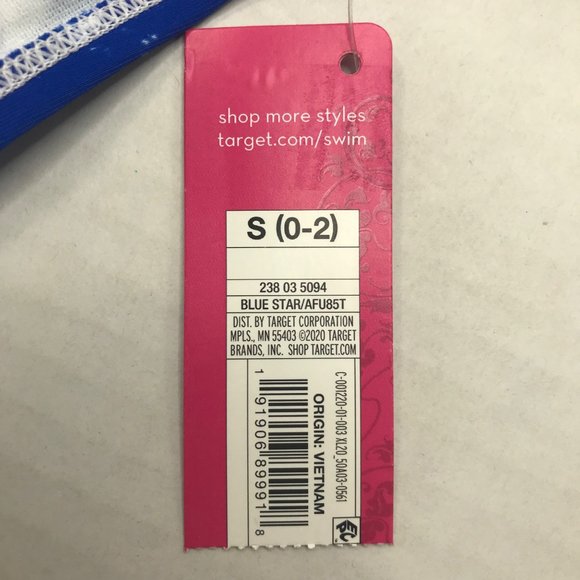 Xhilaration Junior's Sz. Small 0-2 Push Up Halter Stars, Stripes Bikini Top New - Picture 5 of 11